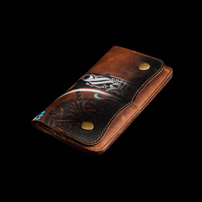 Engraved Leather Wallet Long