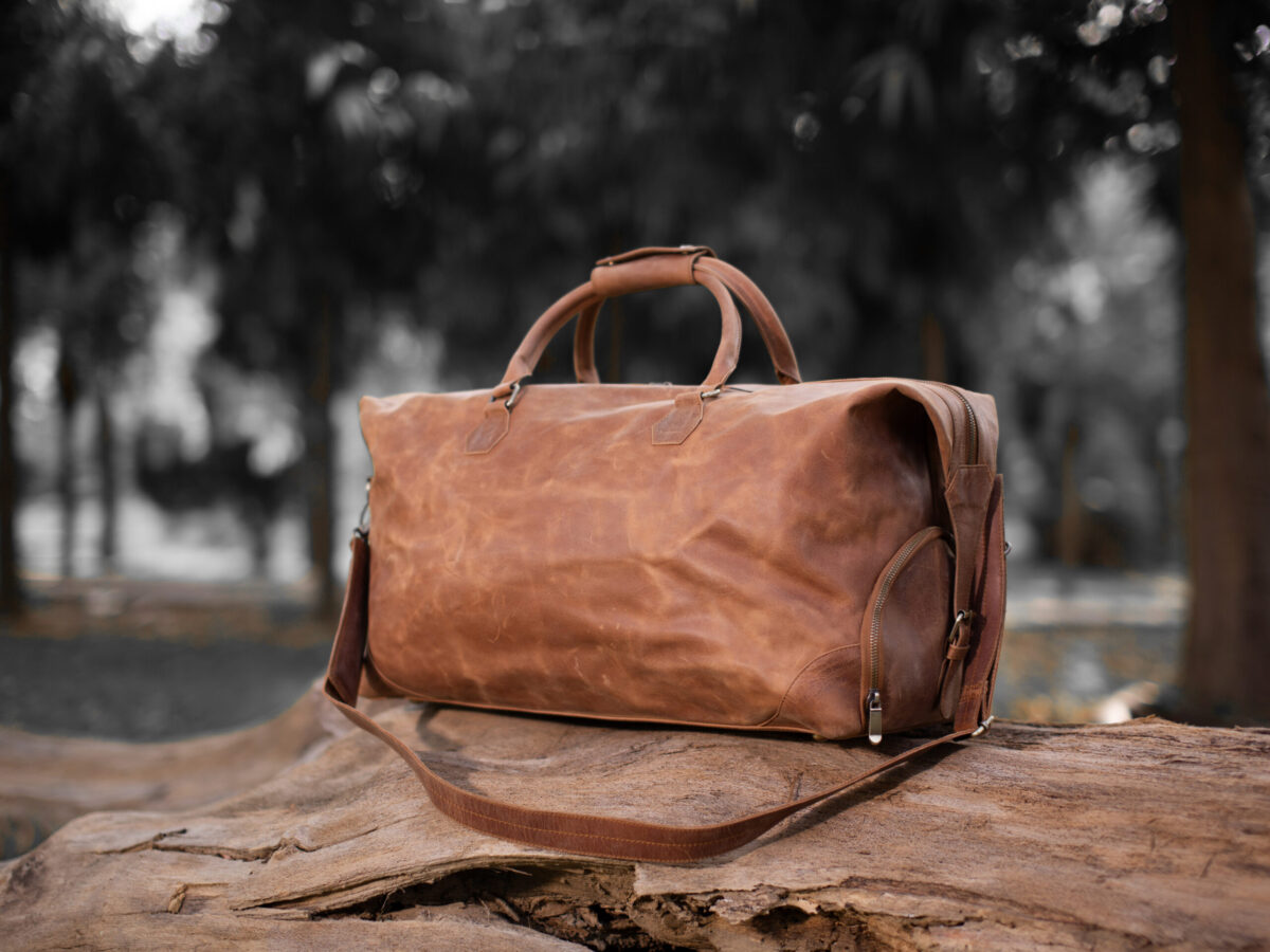 leather duffle bag